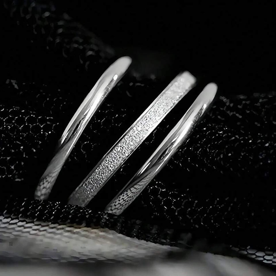 2mm Gold-Plated Stainless Steel Minimalist Stacked Rings 3-Piece Set
