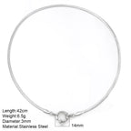 One Piece Choker Neck Spring Buckle Necklaces for Women Can Hang Multiple Pendants Trendy Women's Stainless Steel Jewelry Gifts