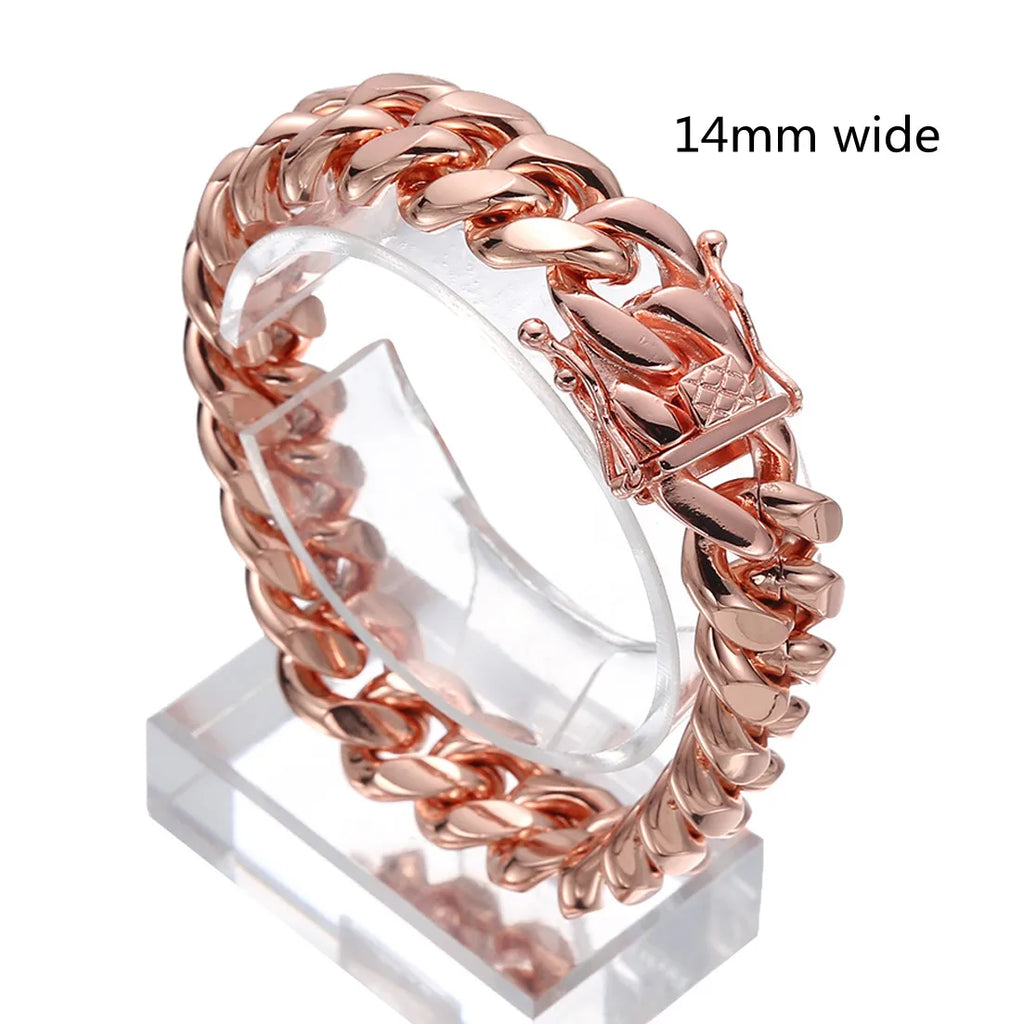 Stainless Steel Curb Cuban Link Chain Bracelet