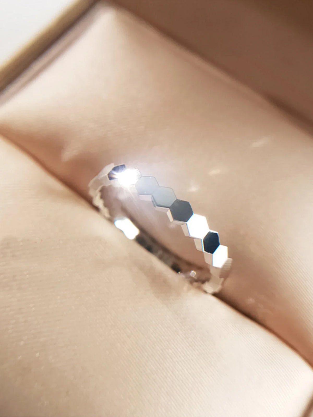 Sterling Silver Vintage Geometric Zircon Ring