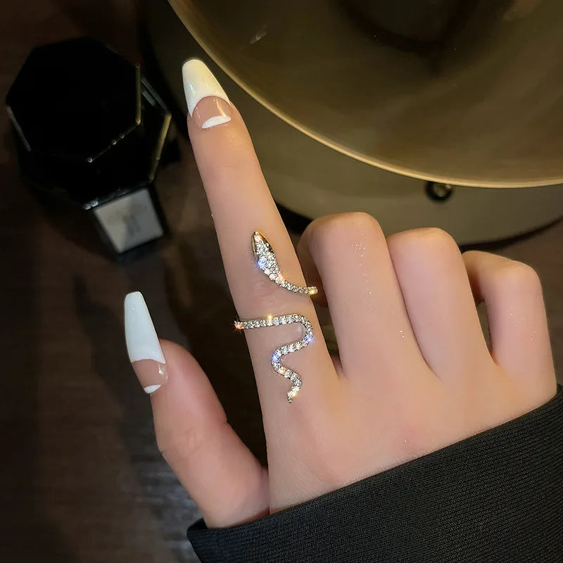 Y2K Trendy Gold Vintage Design Adjustable Open Snake Ring