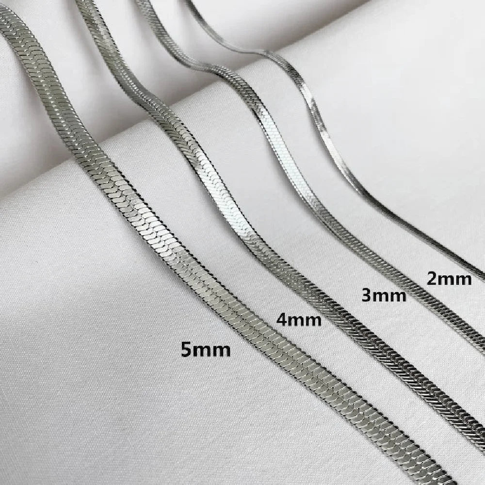 Amaxer Waterproof Filmy Snake Chain Bracelet for Women Girl Herringbone Stainless Steel Party Jewelry Friend Gifts