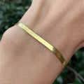 Amaxer Waterproof Filmy Snake Chain Bracelet for Women Girl Herringbone Stainless Steel Party Jewelry Friend Gifts