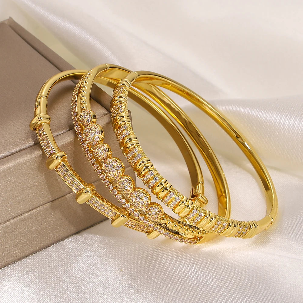 ChooseMe Light Luxury Cubic Zircon Cluster Weave Interlocking Bangle