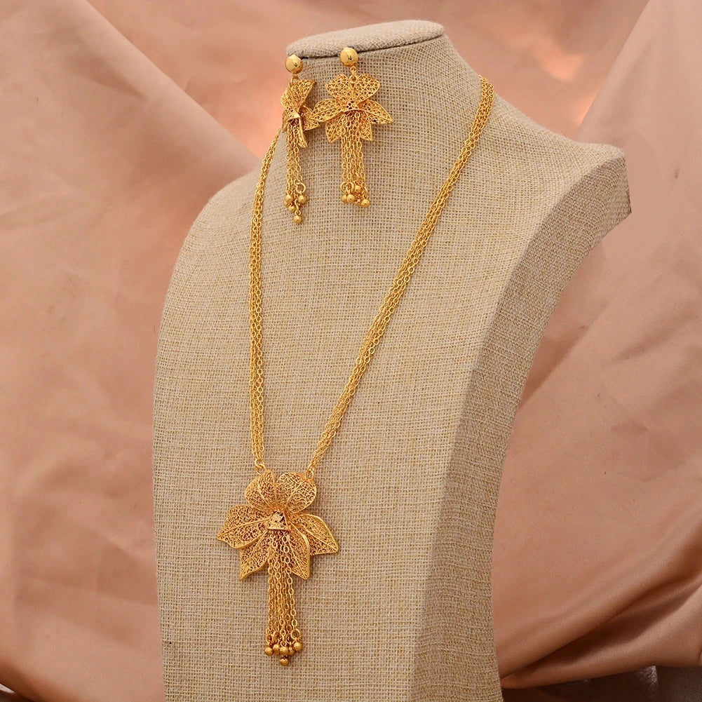 ChooseMe Ethiopian Gold-Color African & Arabian Charm Jewelry Set
