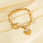 EILIECK 316L Acier inoxydable Couleur or Étoile de mer Lune Étoile Breloque Bracelet Pour Femme Nouvelle Chaîne de poignet tendance Bijou Cadeau Fête