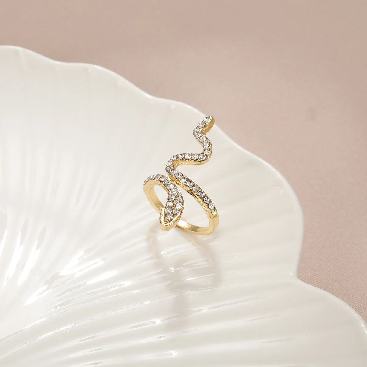 Y2K Trendy Gold Vintage Design Adjustable Open Snake Ring