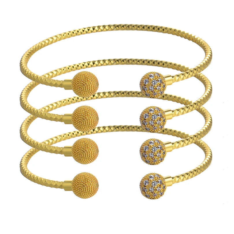 Dubai Charm 24k Gold Plated Bangles For Baby Child Arabic Bridal African Indian Bracelet Nigerian Wedding Hand Jewelry