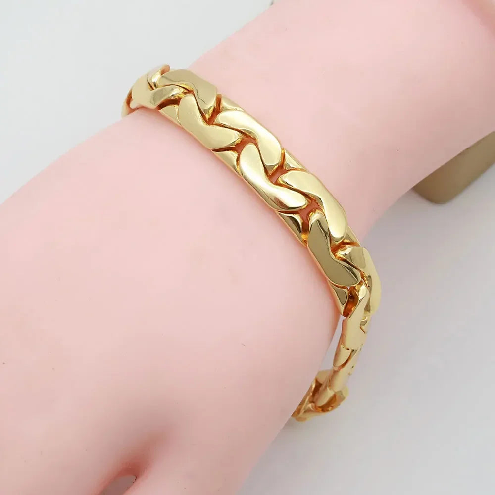 Brazilian 18K Gold Plated Jewelry Set Africa High Quality Gold Color Necklace Bracelet Earrings Suitable For Daily Wear Banquet