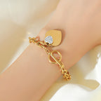 EILIECK 316L Acier inoxydable Couleur or Étoile de mer Lune Étoile Breloque Bracelet Pour Femme Nouvelle Chaîne de poignet tendance Bijou Cadeau Fête