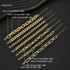 ChooseMey 7Pcs Simple Metal Snake & Twisted Link Chain Bracelet Set