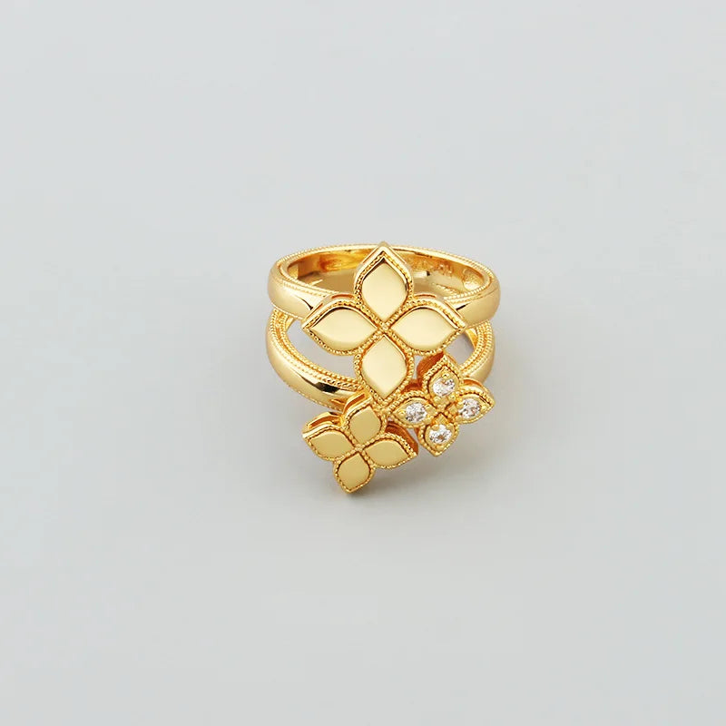 Bague de Fiançailles de Luxe Géométrique avec Zircon Cubique pour Femme, Bijoux en Cuivre, Cadeau pour Dame