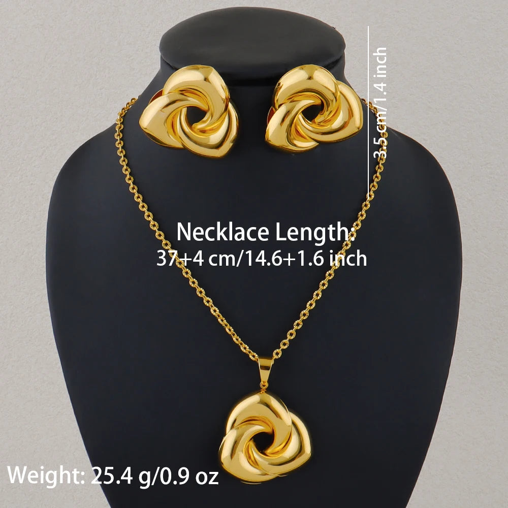 dubai 18k gold color jewelry set for woman wedding party necklace earrings sets indian jewelry set free shipping Wholesale