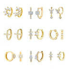 Boucles d'oreilles mini créoles ChooseMe de luxe en or et argent remplies d'opale et de zircon