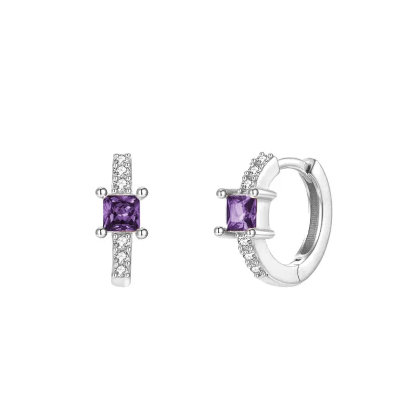 ChooseMe Luxury Gold & Silver Filled Opal Zircon Mini Hoop Earrings