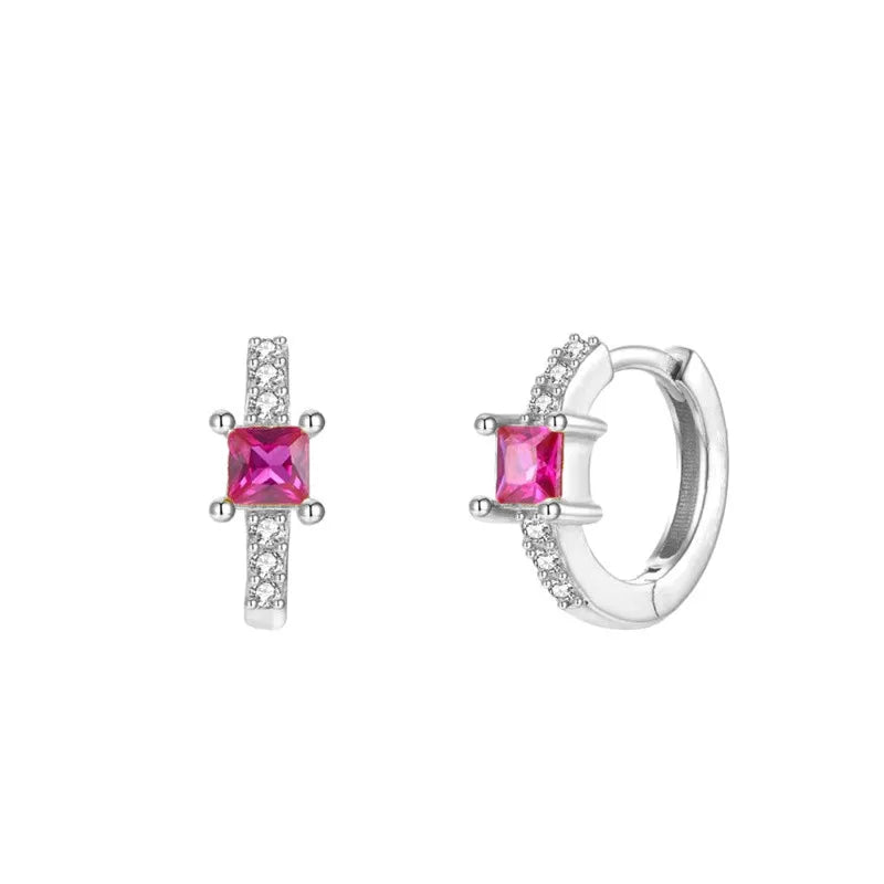 ChooseMe Luxury Gold & Silver Filled Opal Zircon Mini Hoop Earrings