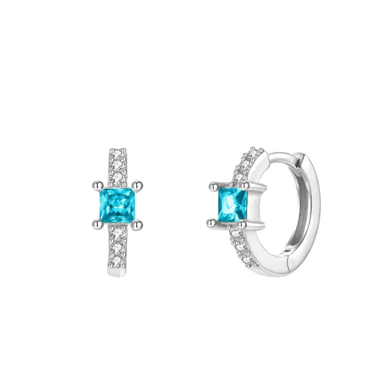 ChooseMe Luxury Gold & Silver Filled Opal Zircon Mini Hoop Earrings