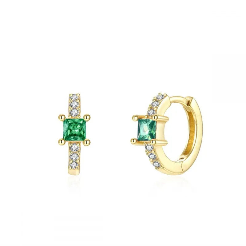 ChooseMe Luxury Gold & Silver Filled Opal Zircon Mini Hoop Earrings