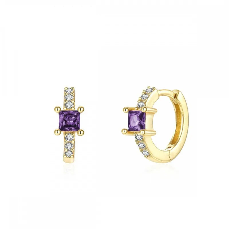 ChooseMe Luxury Gold & Silver Filled Opal Zircon Mini Hoop Earrings
