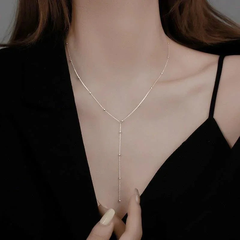 Double Layered Long Tassel Choker