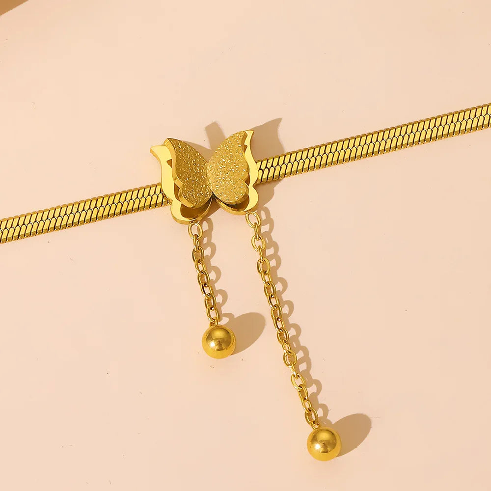 Frosted Butterfly Stainless Steel Choker