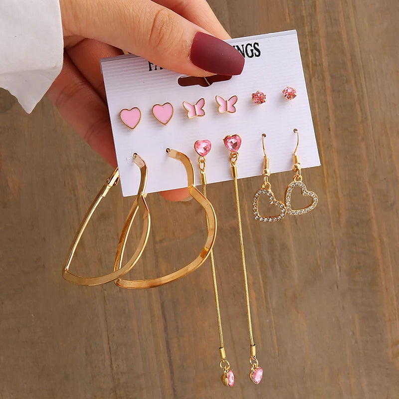 Gold Pearl Geometric Dangle Earrings