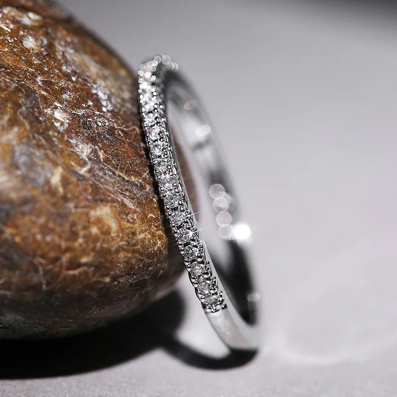 Minimalist Thin Cubic Zircon Ring