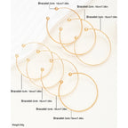 7 Pcs/Set Gold Open Bangle Bracelet Set